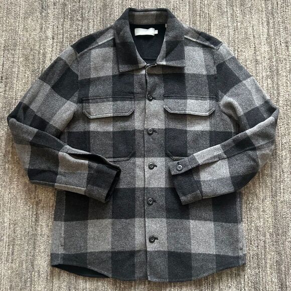 Vince Men's Plaid Splittable Wool Blend Shirt Jacket (Shacket), Size S - Picture 1 of 8